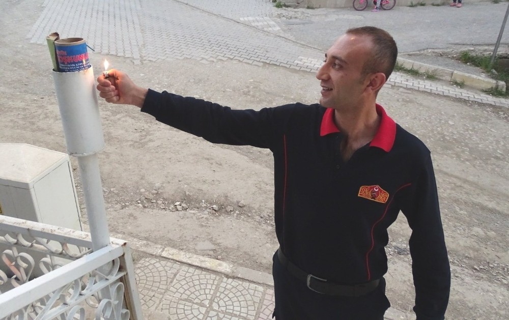 Hisarcık’ta Ramazan topu yerine ses bombası 