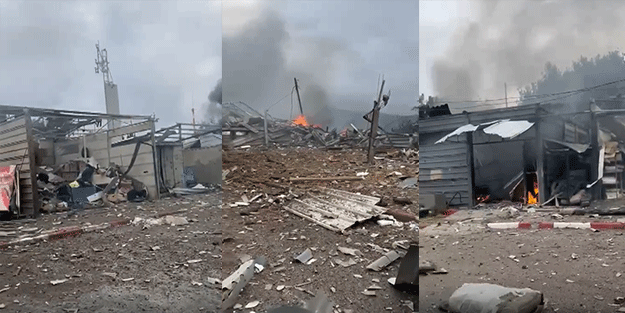 Hizbullah Burkan Füzeleri Celile'deki İsrail Üssüne bakın ne yaptı