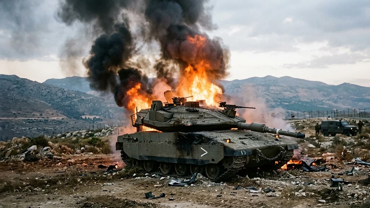 Hizbullah'tan ateşkes ihlali gerekçesiyle İsrail ordusuna saldırı 4 tank savaş dışı