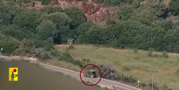 Hizbullah'tan operasyon videosu! Siyonistin aracını böyle vurdular