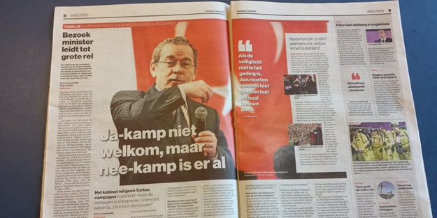 Hollanda gazetesi 'hayır'cı Abdüllatif Şener'e 2 sayfa yer ayırdı