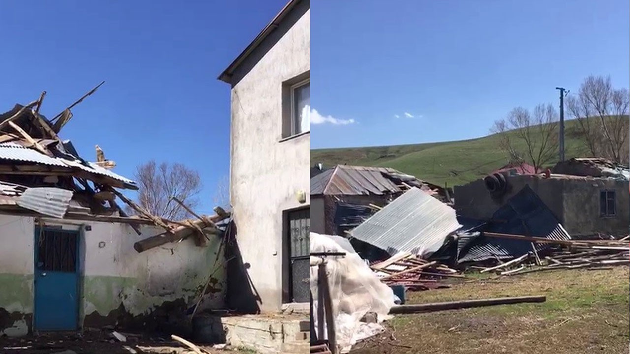 Hortum çatıları uçurdu