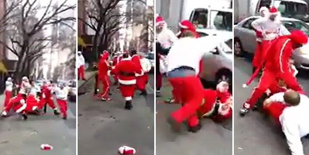 Hristiyanların Noel babaları birbirine girdi - VİDEO