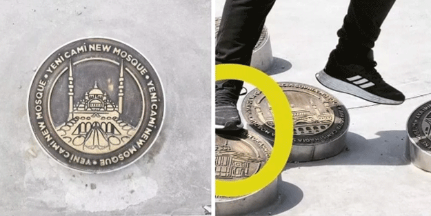 İBB’den cami motifleri skandalı! Zemine yerleştirildi, insanlar üzerine bastı