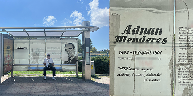 İBB’ye tepki yağdı! İETT durağında Merhum Menderes’e büyük saygısızlık