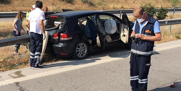 İçinde askerlerin bulunduğu araç kaza yaptı!
