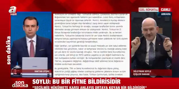 İçişleri Bakanı Süleyman Soylu CHP seçmenine seslendi
