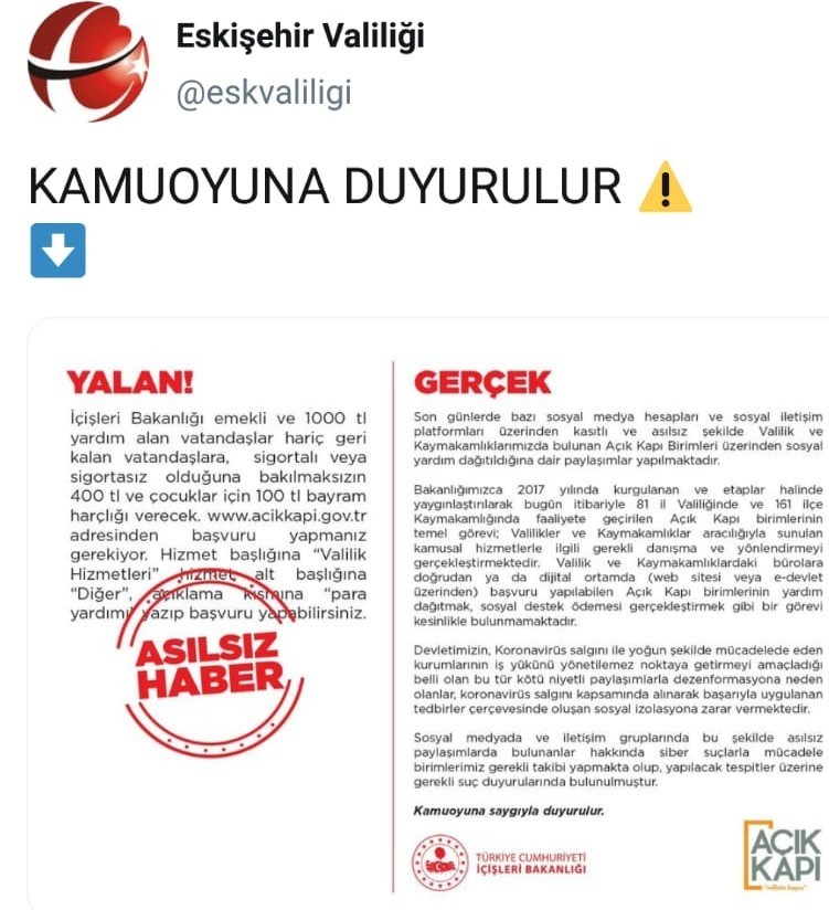 İçişleri Bakanlığı’ndan ‘Açık Kapı’ açıklaması 