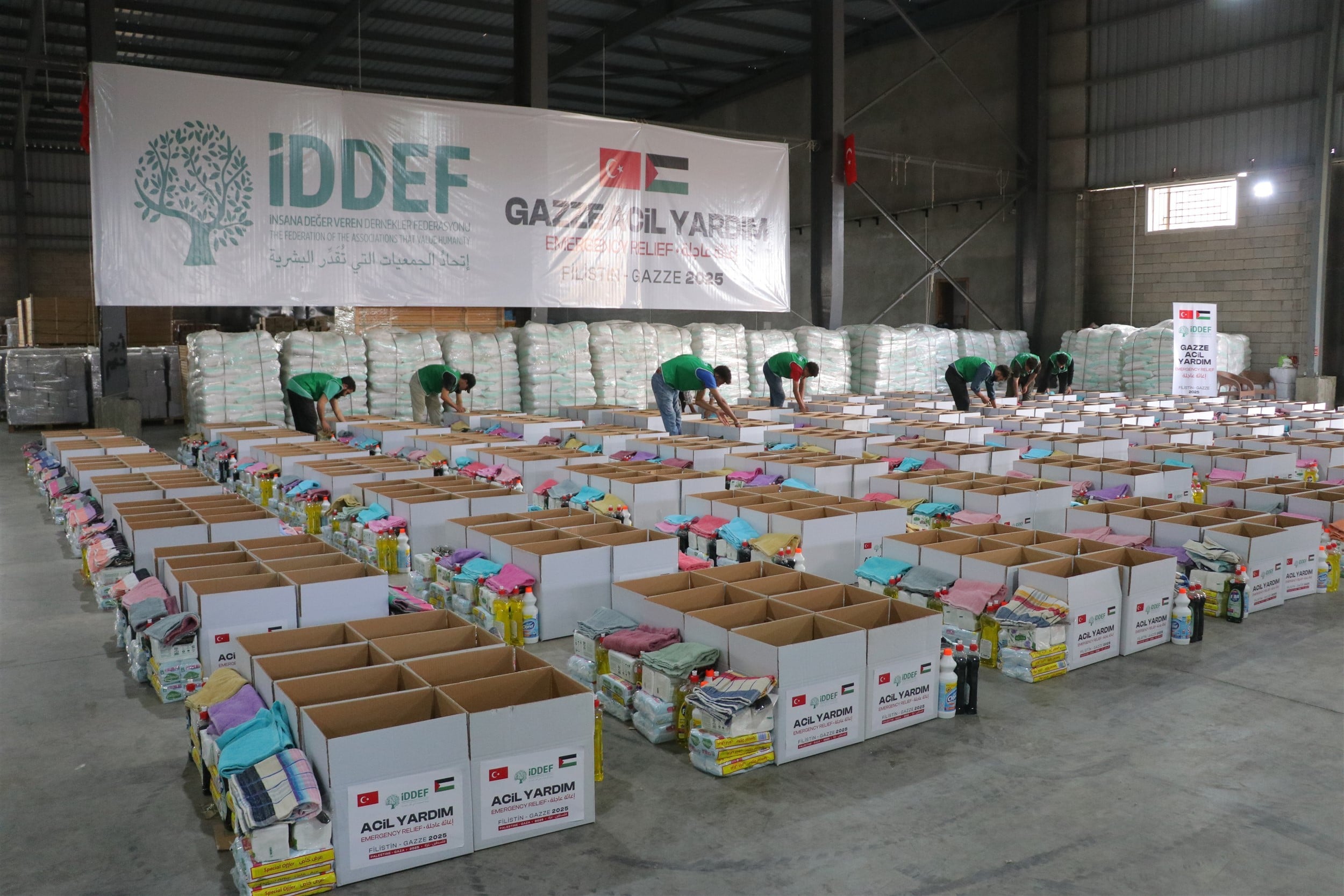 İDDEF’ten Gazze’ye 8 Tır Gıda, Un, Hijyen ve Battaniye Yardımı