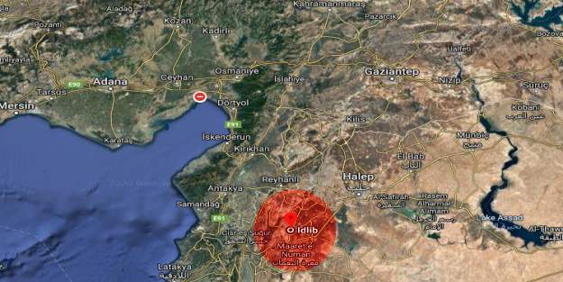 İdlib Türkiye'ye ne kadar uzaklıkta?