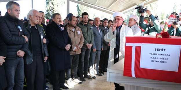 İdlib'de şehit olan DSİ çalışanı son yolculuğuna uğurlandı