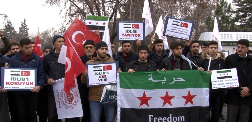 İdlib’de yaşanan saldırılara tepki 