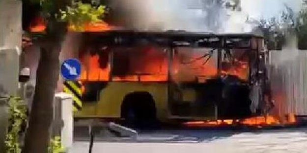 İETT otobüsü alevler içinde kaldı