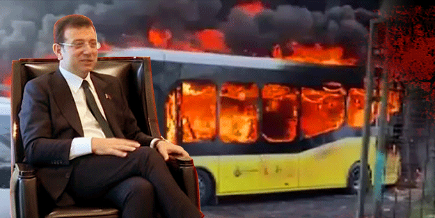 İETT otobüsü yanıyor vatandaşlar söndürüyor! 16 Milyon Ekrem için çalışıyor