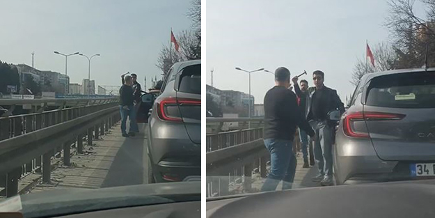 İftar saatinde sürücüler arasında çekiçli bıçaklı kavga