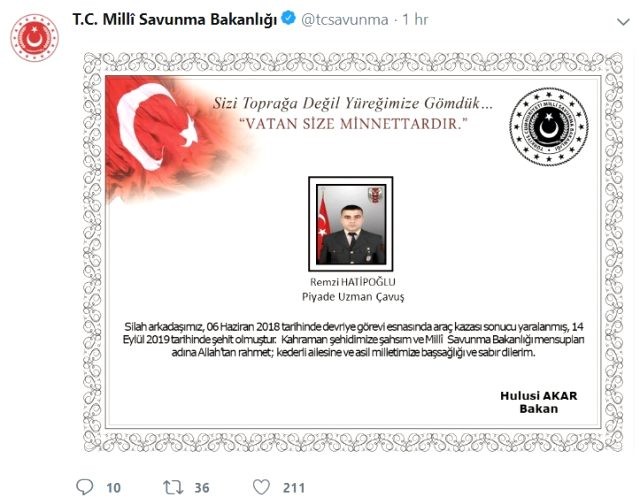 Iğdır’da yaralanan uzman çavuş şehit düştü 