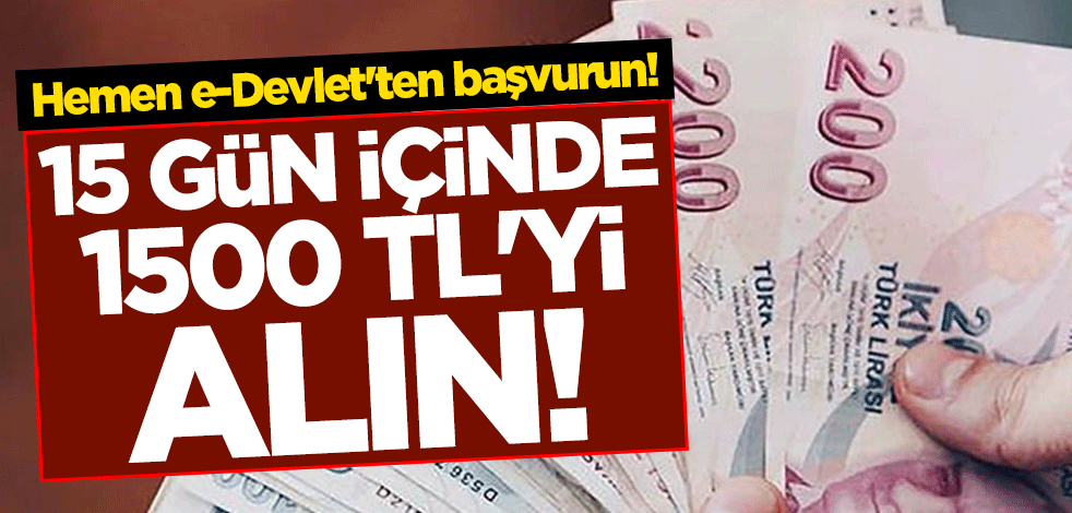 Hemen e-Devlet'ten başvurun! 15 gün içinde 1500 TL'yi alın