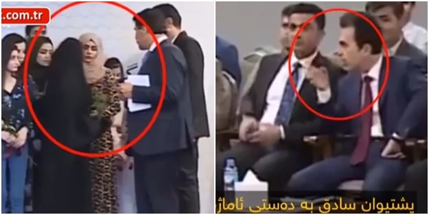 IKBY’de 28 Şubat kafası! Tesettürlü öğrencileri sahnenin arka kısmına aldılar