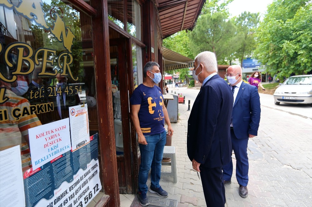 İki başkandan esnaf ziyareti 