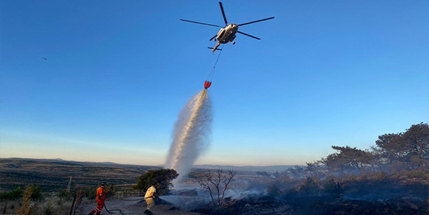İki köyün boşaltılmasına sebep olan Çanakkale'deki orman yangını kontrol altında!