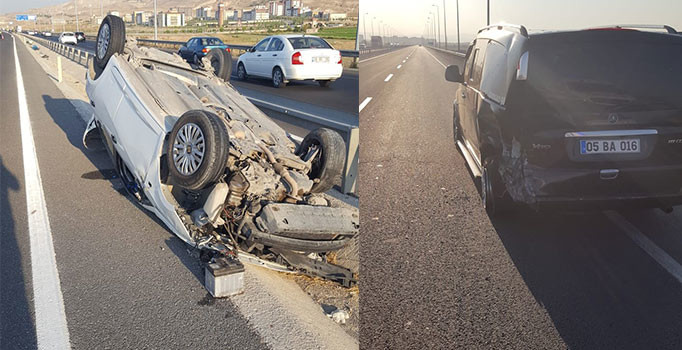 İki otomobil çarpıştı: 3 kişi yaralandı