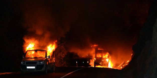 Hainler yine araç yaktı