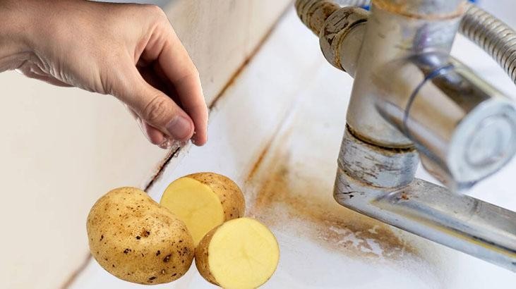 İkiye bölüp üzerine tuz dökün! Ne tel ne de sünger gerekli, pas lekeleri su gibi akıyor