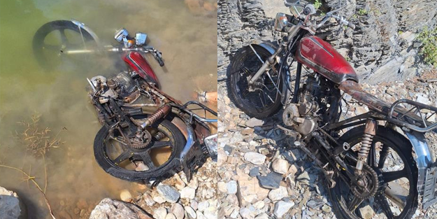 İlginç olay: Motoru çaldılar, yaktılar, göle attılar