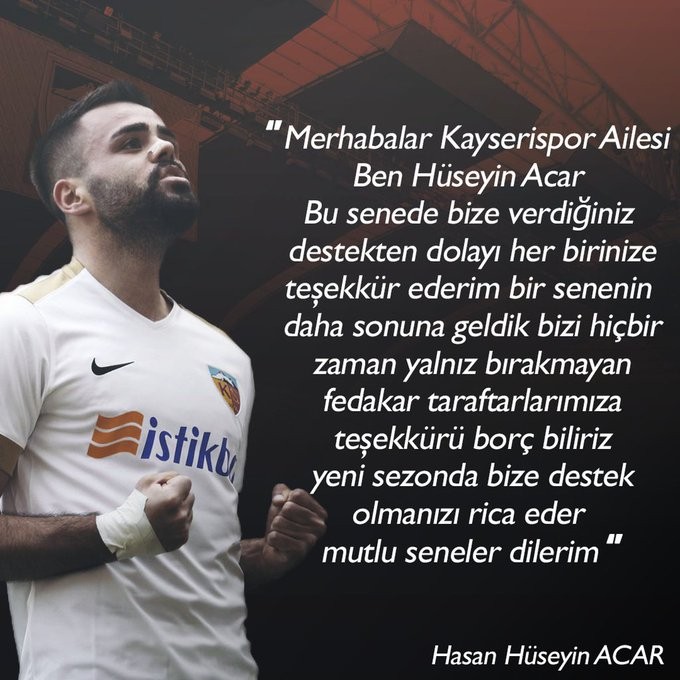 İ.M. Kayserispor futbolcusu Hasan Hüseyin’in 2020 mesajı 