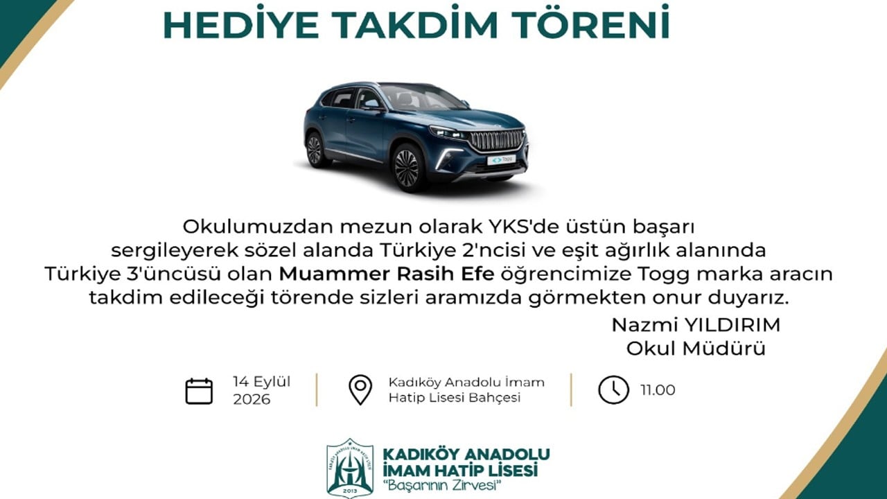 İmam hatip okullarında yeni dönem heyecanı: Şampiyonalara TOGG hediye edilecek...