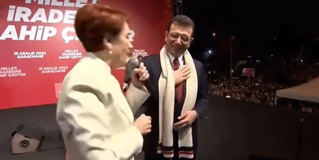 İmamoğlu’nun atkısı gündem oldu! Akşener: Atkıyı genç bir kadın verdi