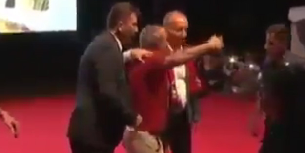 Muharrem İnce'nin korumaları vatandaşı sahneden attı