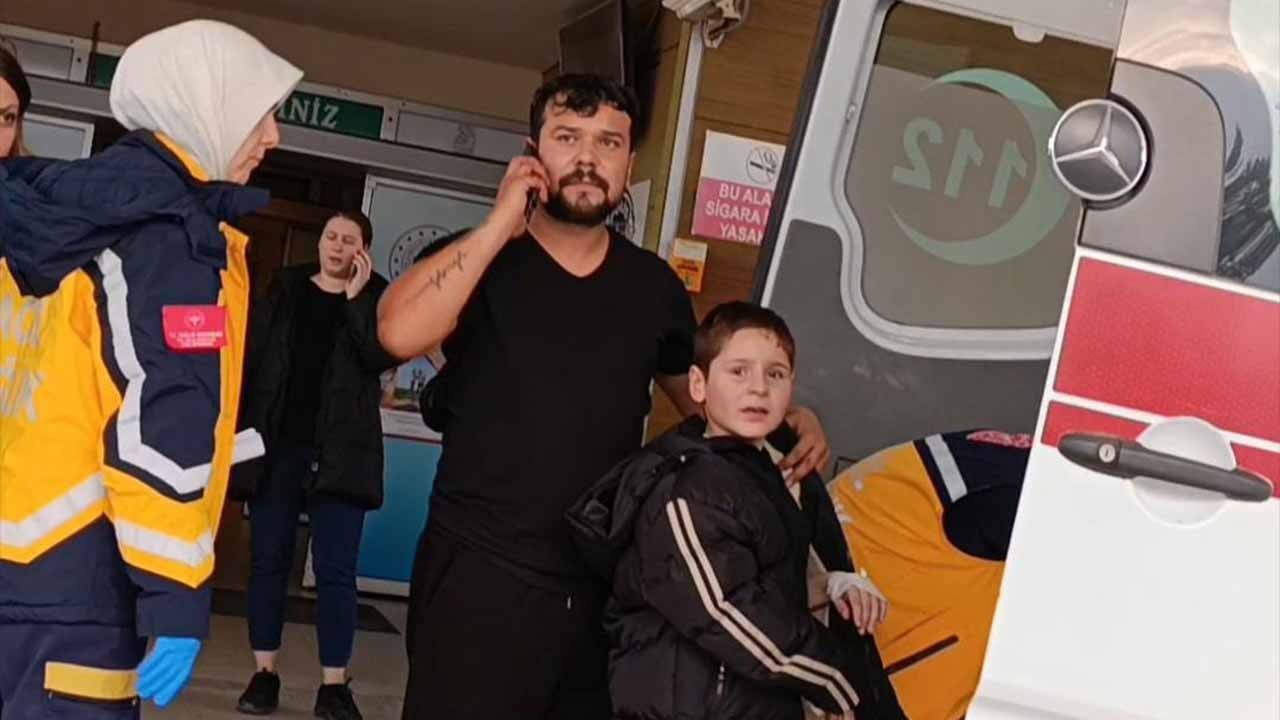 İnegöl’de yürek burkan olay! Küçük çocuğun parmağı kopma noktasına geldi