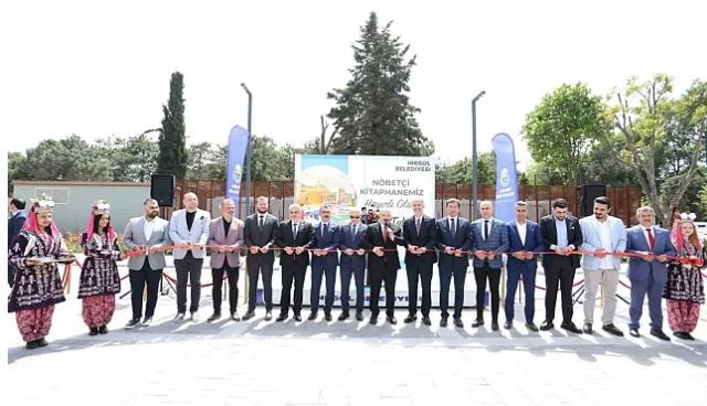 İnegöl'ün yeni 'Nöbetçi Kütüphanesi' törenle hizmete girdi