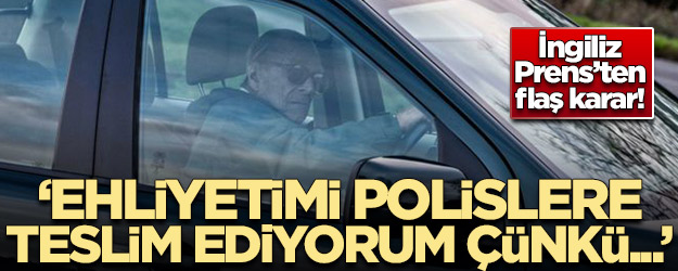 İngiliz Prens ehliyetini polislere teslim etti