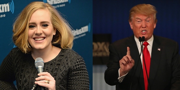 İngiliz şarkıcı Adele, Trump'a izin vermedi
