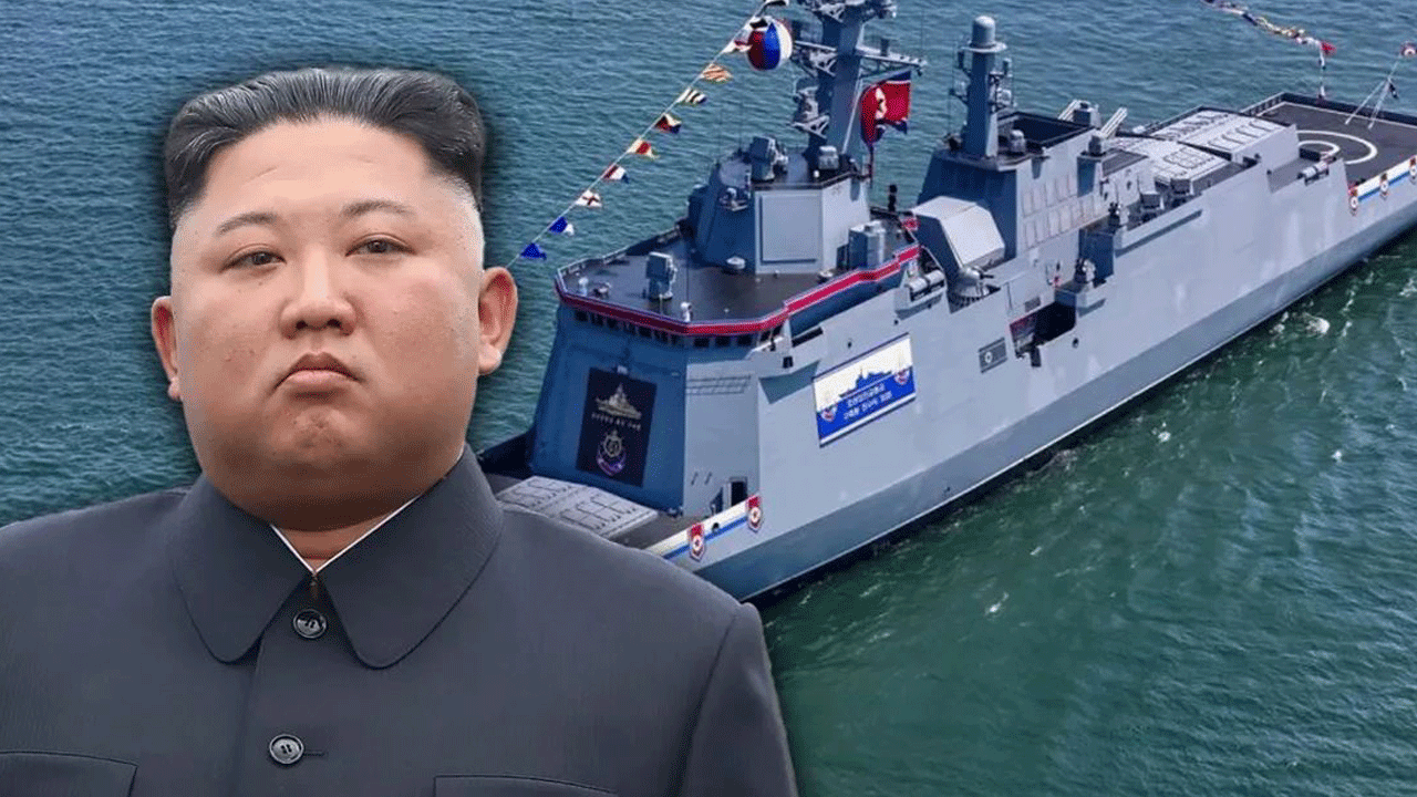 İngilizler, Kim Jong-un'un dev savaş gemisini küçümsedi: Yelken dahi açamaz…