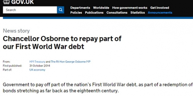 İngiltere 1. Dünya Savaşı'ndan kalan borçlarını ödeyecek