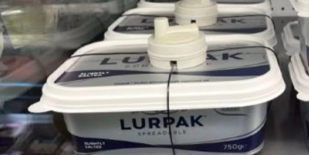 İngiltere marketlerinde ‘yok artık’ dedirten görüntü! Tereyağına çalınmasın diye kilit taktılar