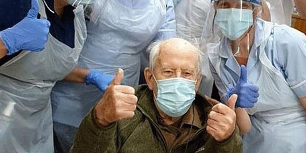 İngiltere'de 100'ünü geçen adam koronayı alt etti