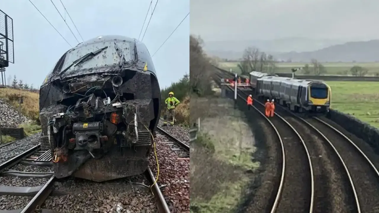 İngiltere'de tren raydan çıktı!