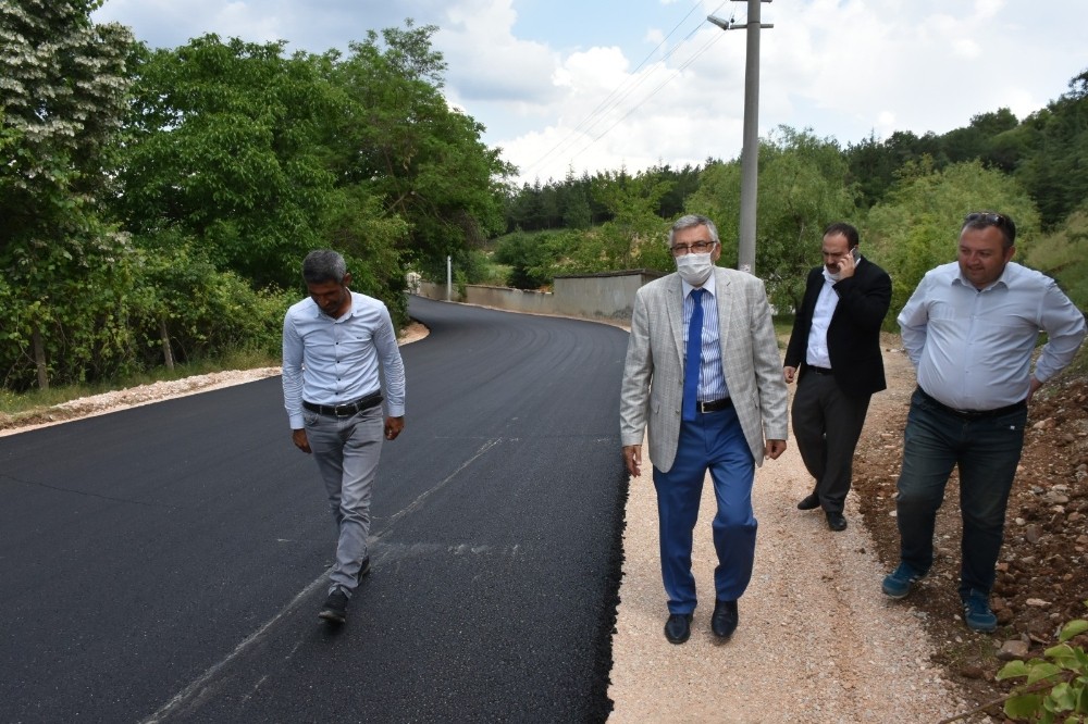 İnönü Yukarı Ilıca Havuzlar yolunda asfalt çalışması tamamlandı 