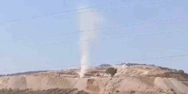 İnşaat alanında hortum çıktı o anlar kamerada