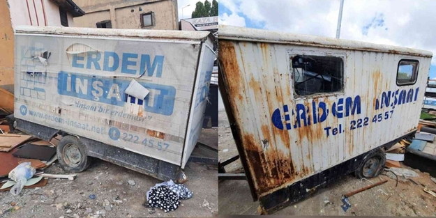 İnşaat konteynerini çalan hırsızlar enselendi