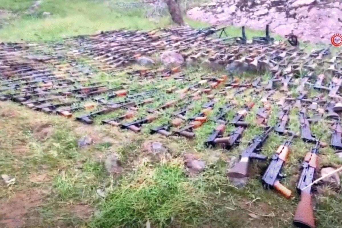 Irak'ın kuzeyinde terör örgütü PKK'ya ait çok sayıda silah ele geçirildi