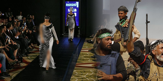 Irak'ta bir yanda savaş bir yanda defile!