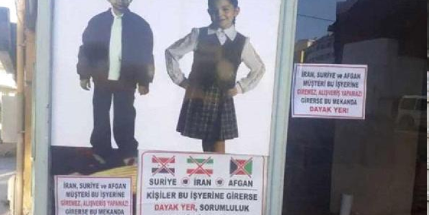 'İran, Suriye ve Afgan müşteri bu dükkana giremez' yazdı, gözaltına alındı