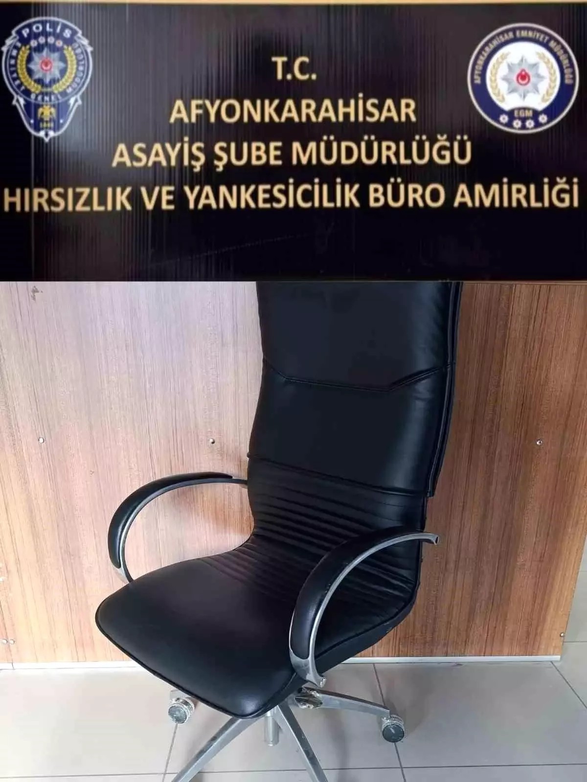 İş yerinden koltuk çalan büro hırsızı ele geçirildi