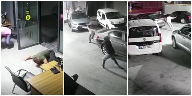 İş yerine kurşun yağdırdılar! Dehşet anları anbean kamerada