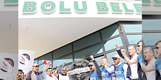 İşçi düşmanı CHP’li Bolu Belediyesi’ne siyah çelenk